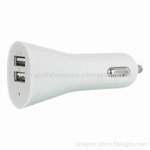 2.1A 2 Ports USB Car Charger with LED Power Light Indication, 2,100mAh Capacity